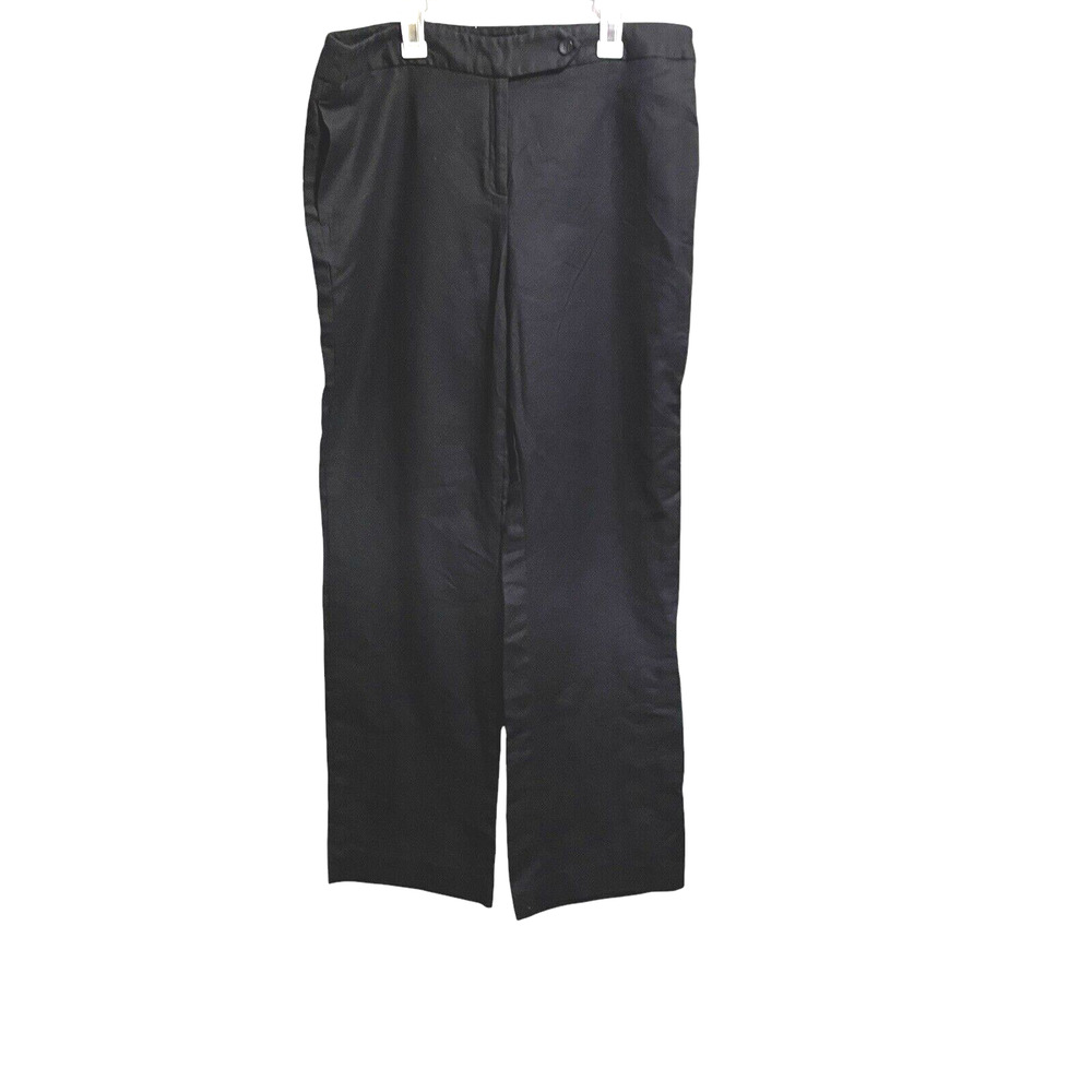 Womans Size 16 Black Flat Front Pockets Chinos Pants Jones Wear Casual Wear